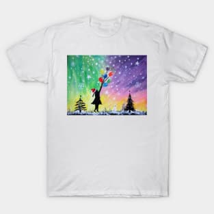 Banksy Balloon Girl Christmas Style T-Shirt